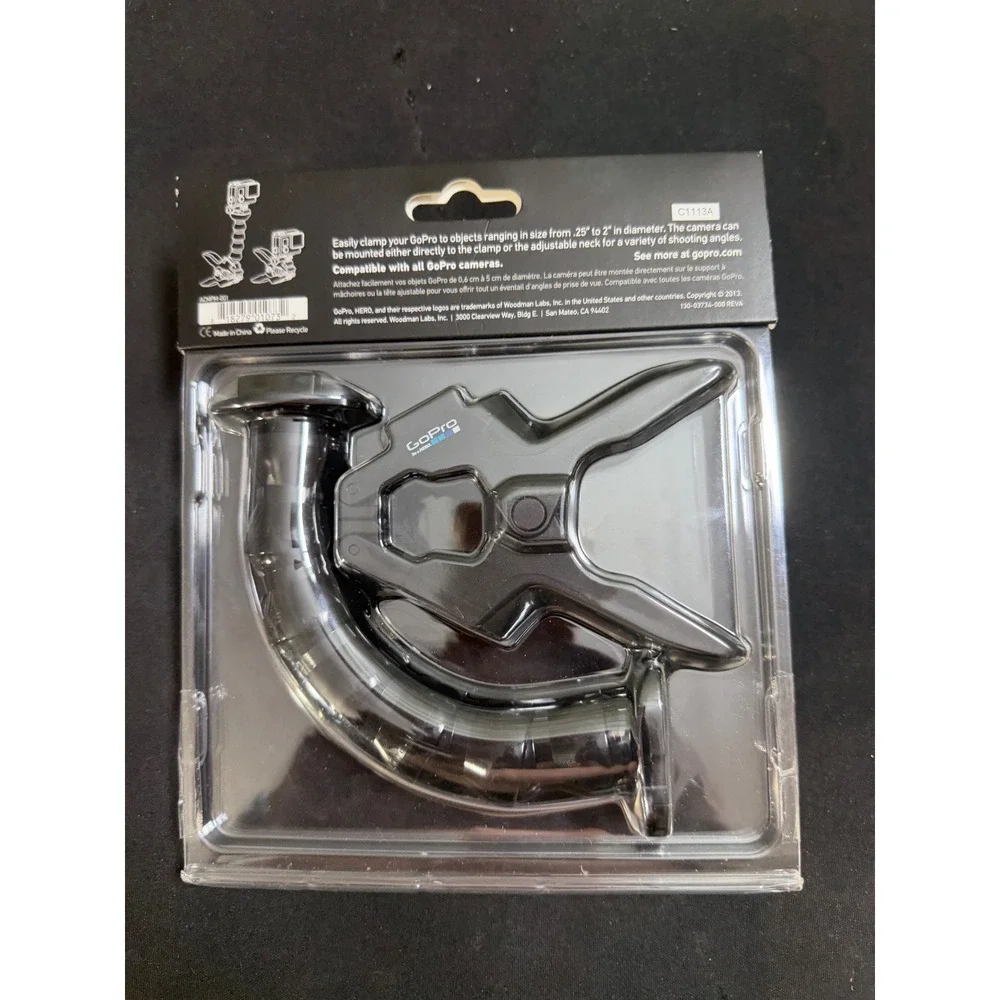 GoPro Jaws Flex Clamp Mount OS Black New ACMPN-001 Adjustable Neck Accessory